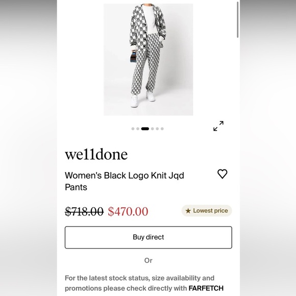 We11done Black and White Logo Knit Jacquard Pants Wool Cashmere - Picture 4 of 16